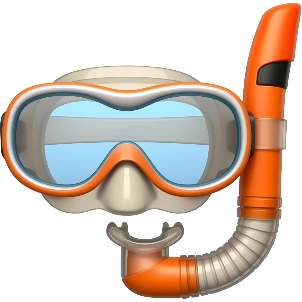 orange underwater mask with snorkel emoji