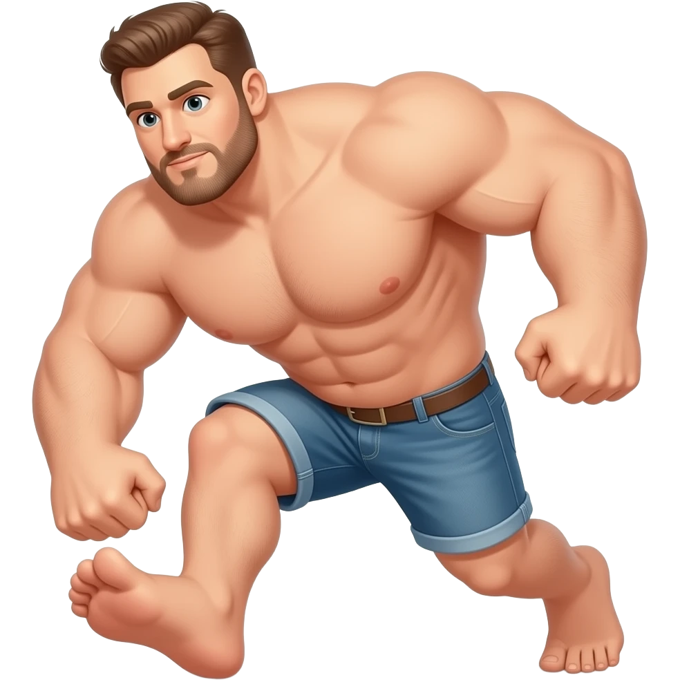 Giant naked man stomp emoji