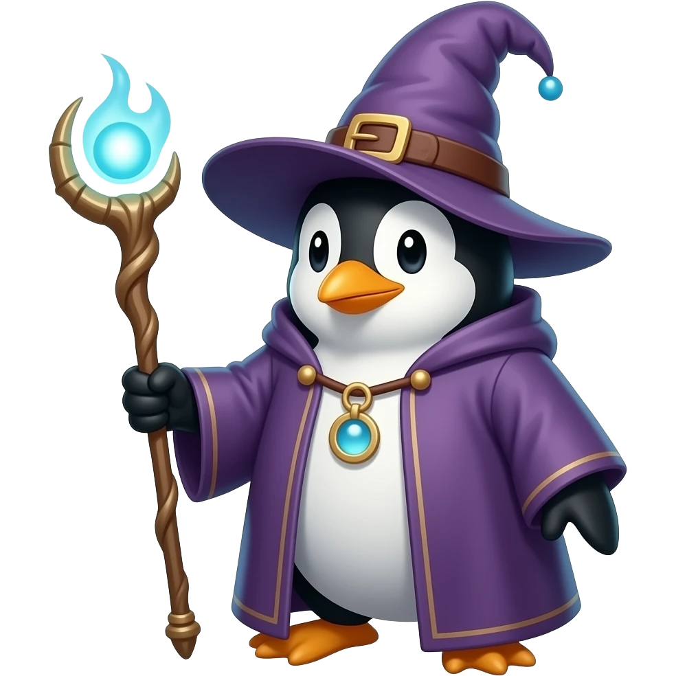 Penguin Wizard emoji