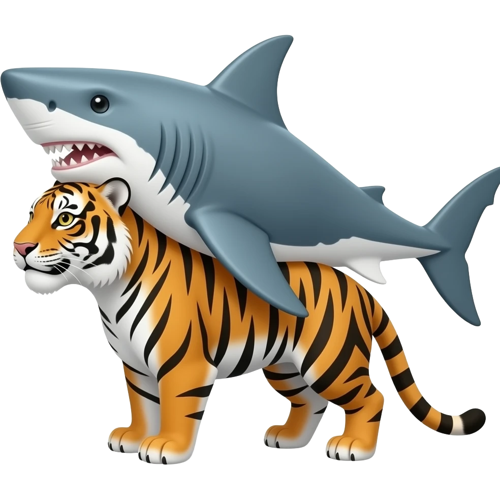 Tiger and  shark hybrid emoji