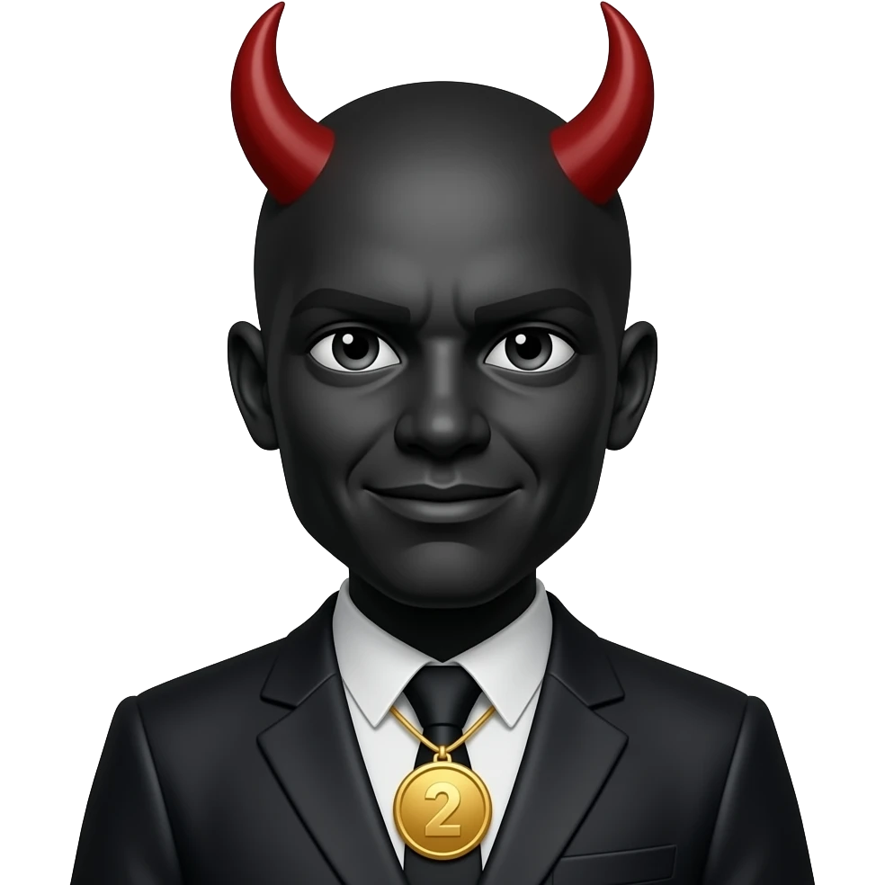 Skin city devil black, and gold badge emoji