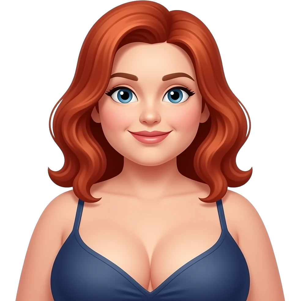 Red hair, fat, big boobs emoji