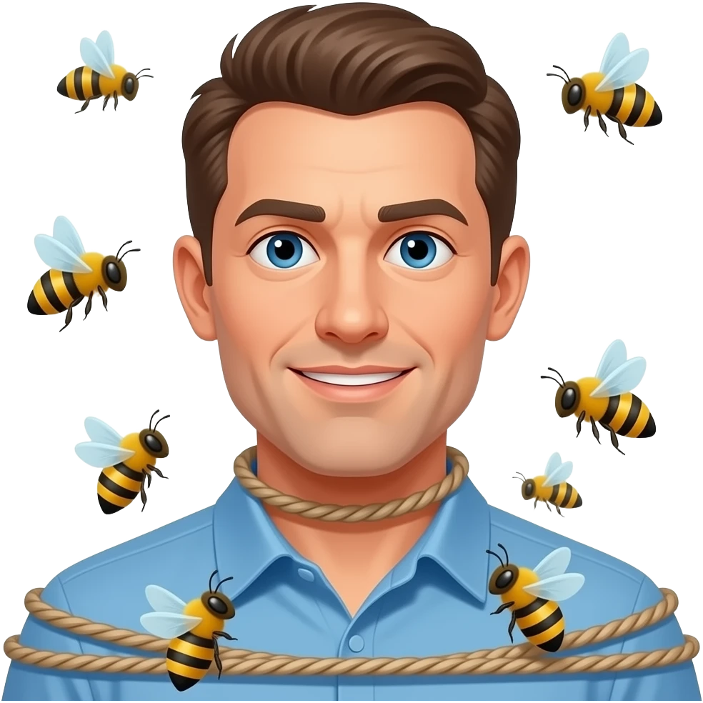 the bees kidnapping a man emoji