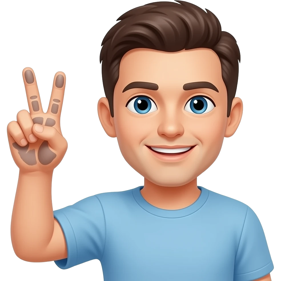 Peace with hand prints emoji