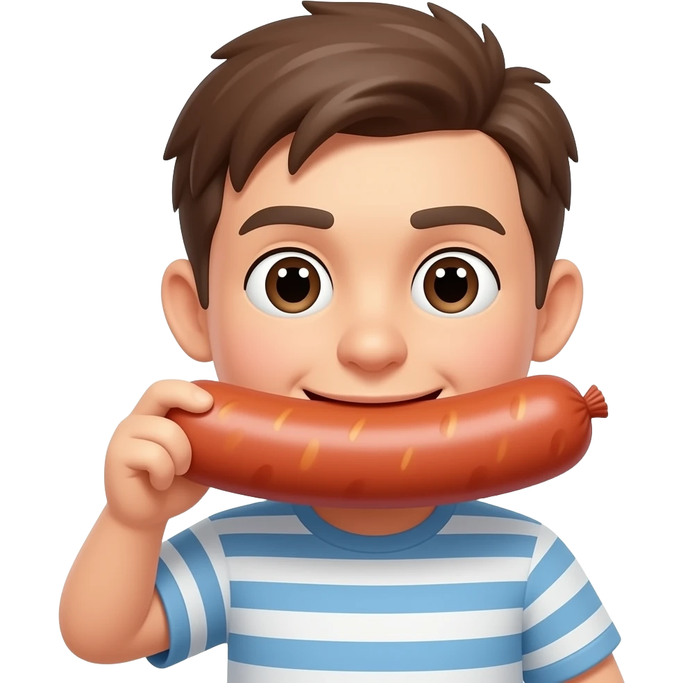 Emoji Eating a Big Sausage emoji