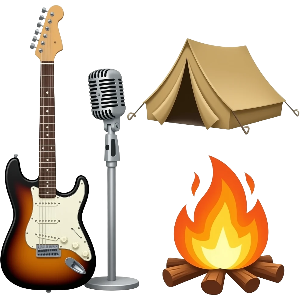 🎸 🎤 🏕️ 🔥 emoji