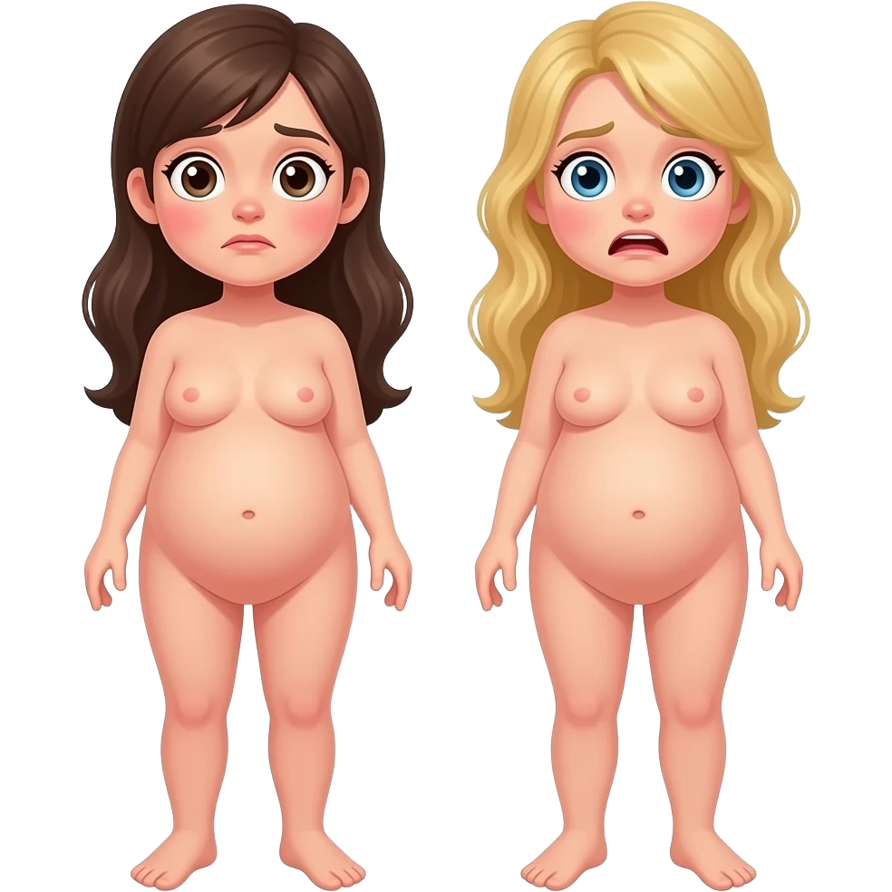 2 pregnant womans naked blushes and scared full-length second blondie emoji