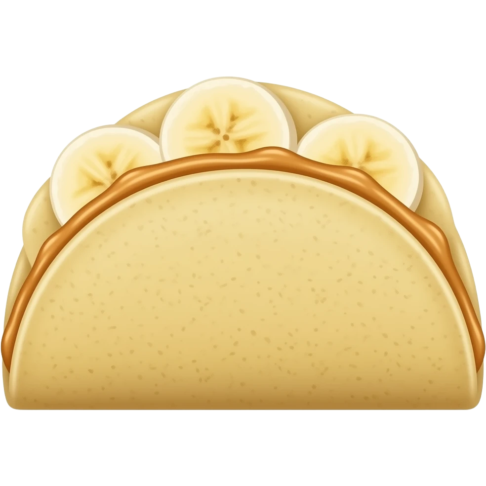 Folded Tortilla with Peanut Butter, Banana, and Cinnamon emoji
