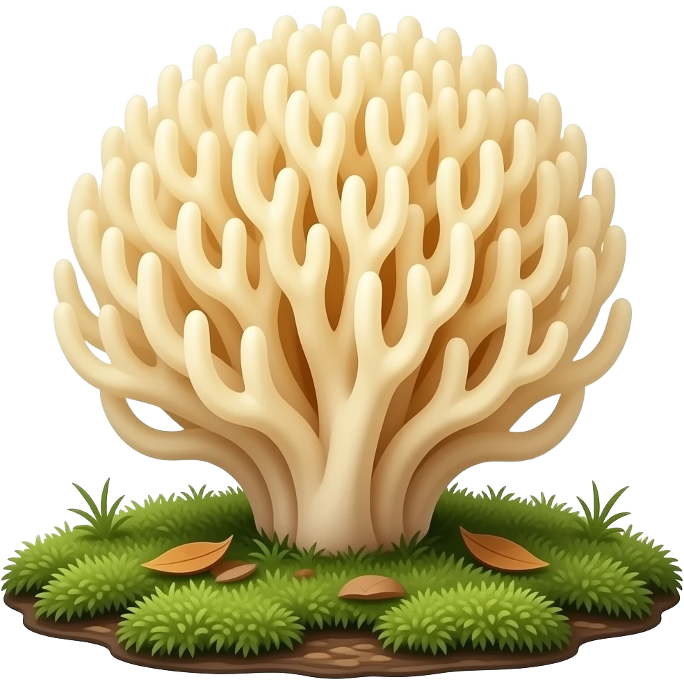 Lion's mane fluffy mushroom emoji