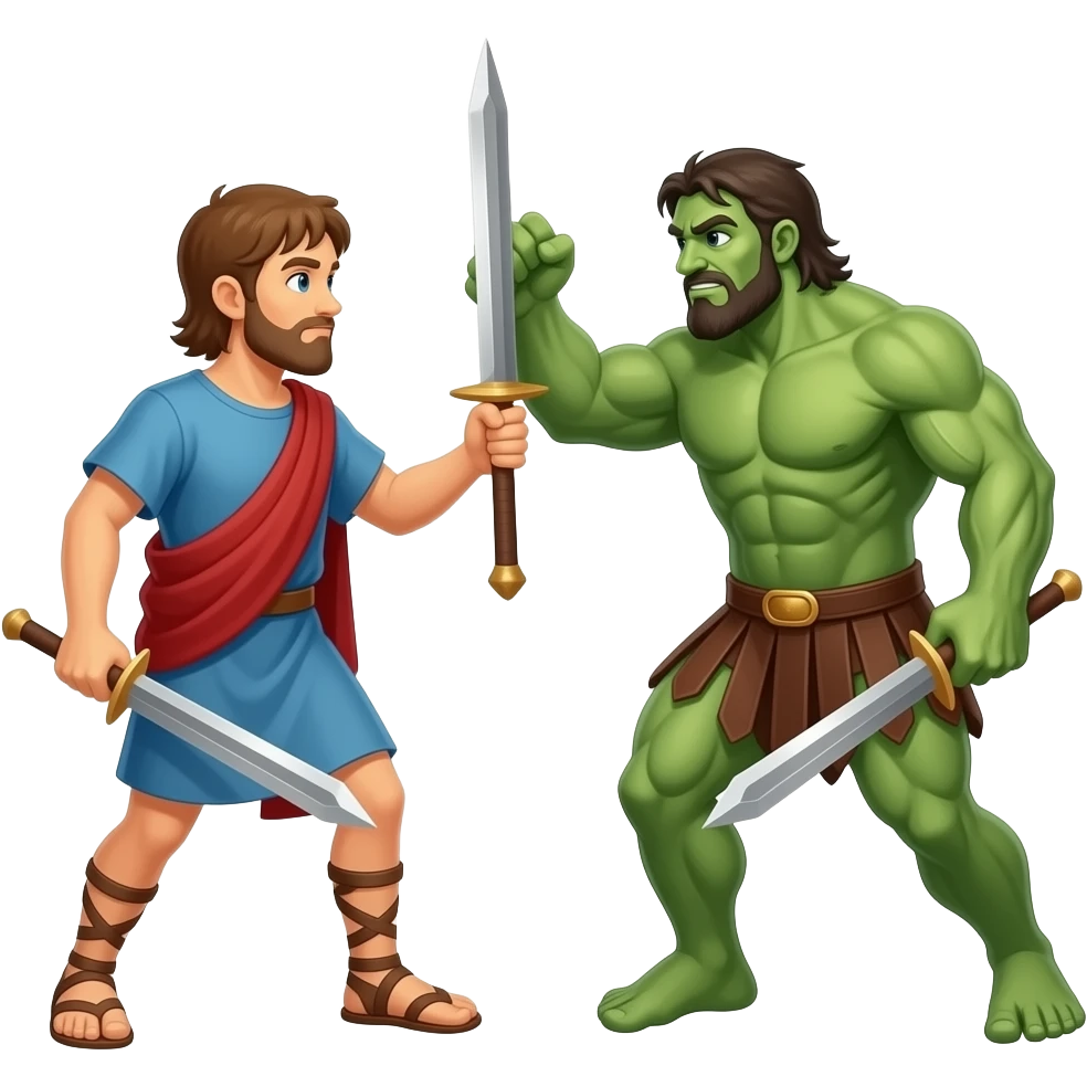 david vs goliath war emoji