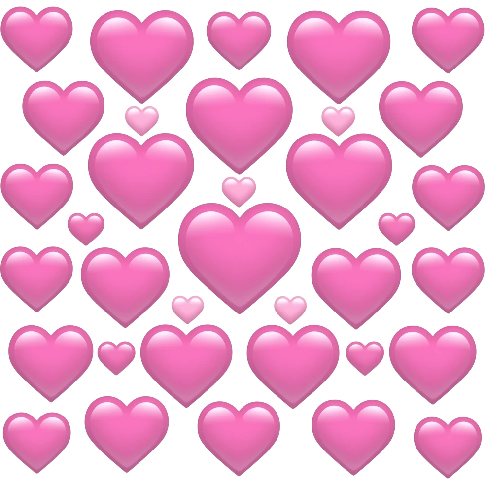 Many pink heart emoji