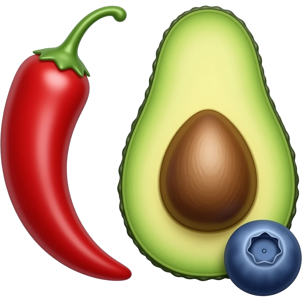 🌶️+🥑+🫐= emoji