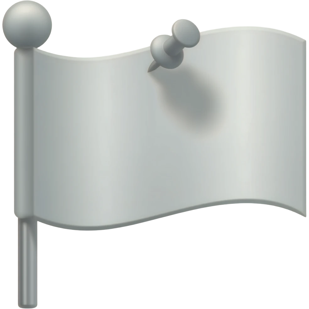 White flag with round push pin on it emoji