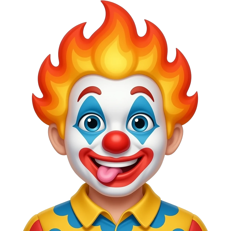 fire clown sweet tooth smile emoji