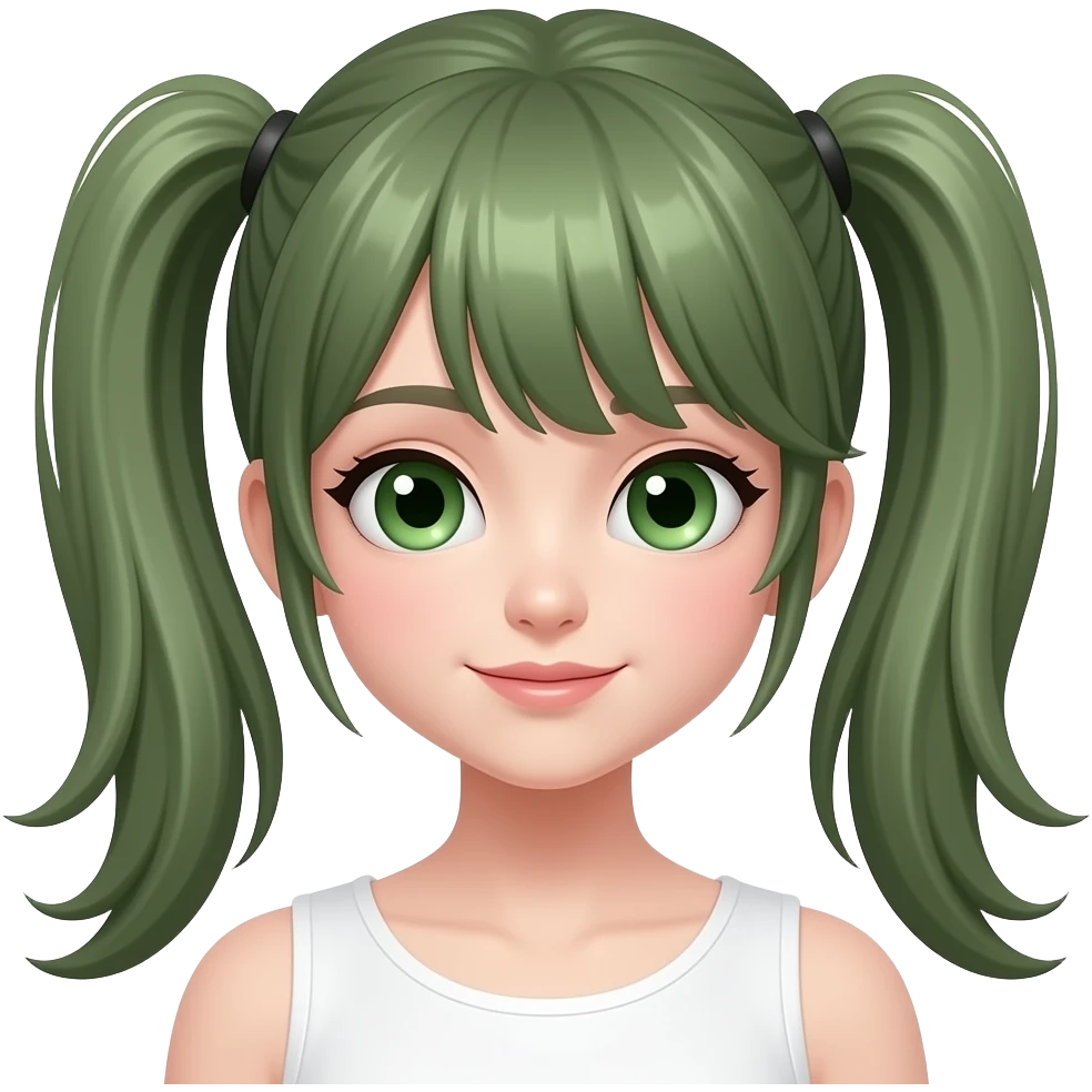 green eyes twintail girl emoji