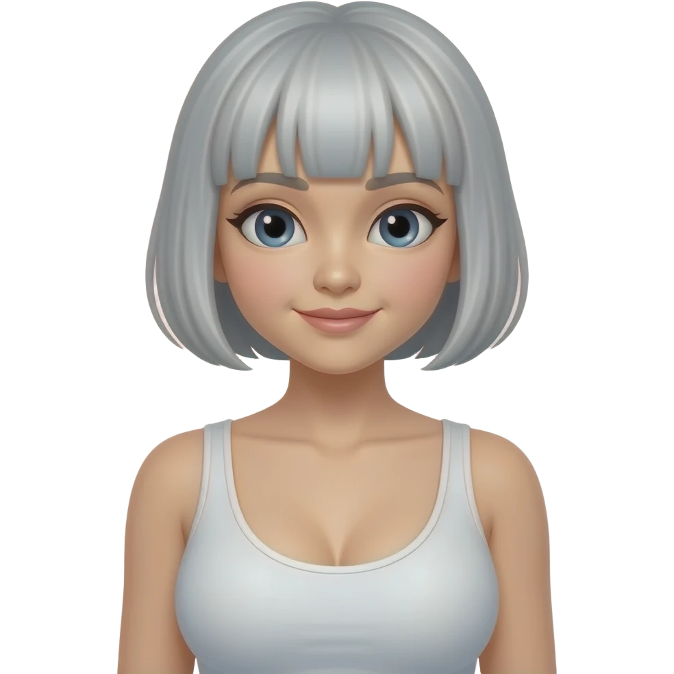 Huge tits asian with short silver hair emoji