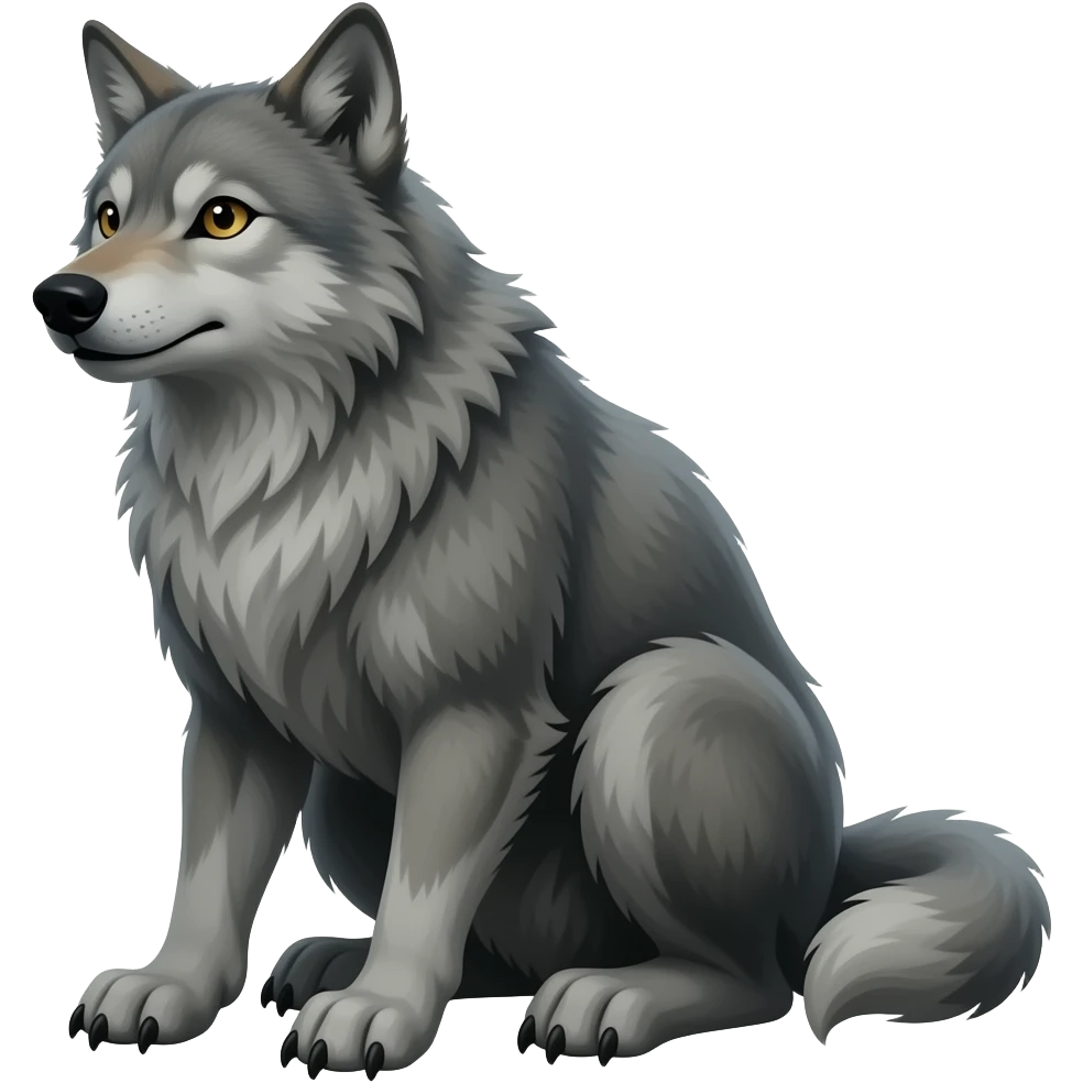 A werewolf sitting emoji