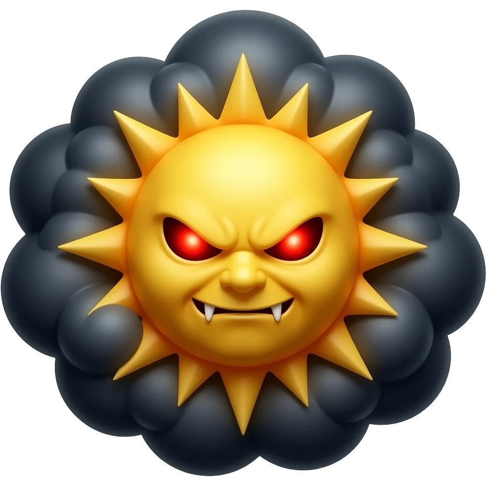 Evil sun emoji