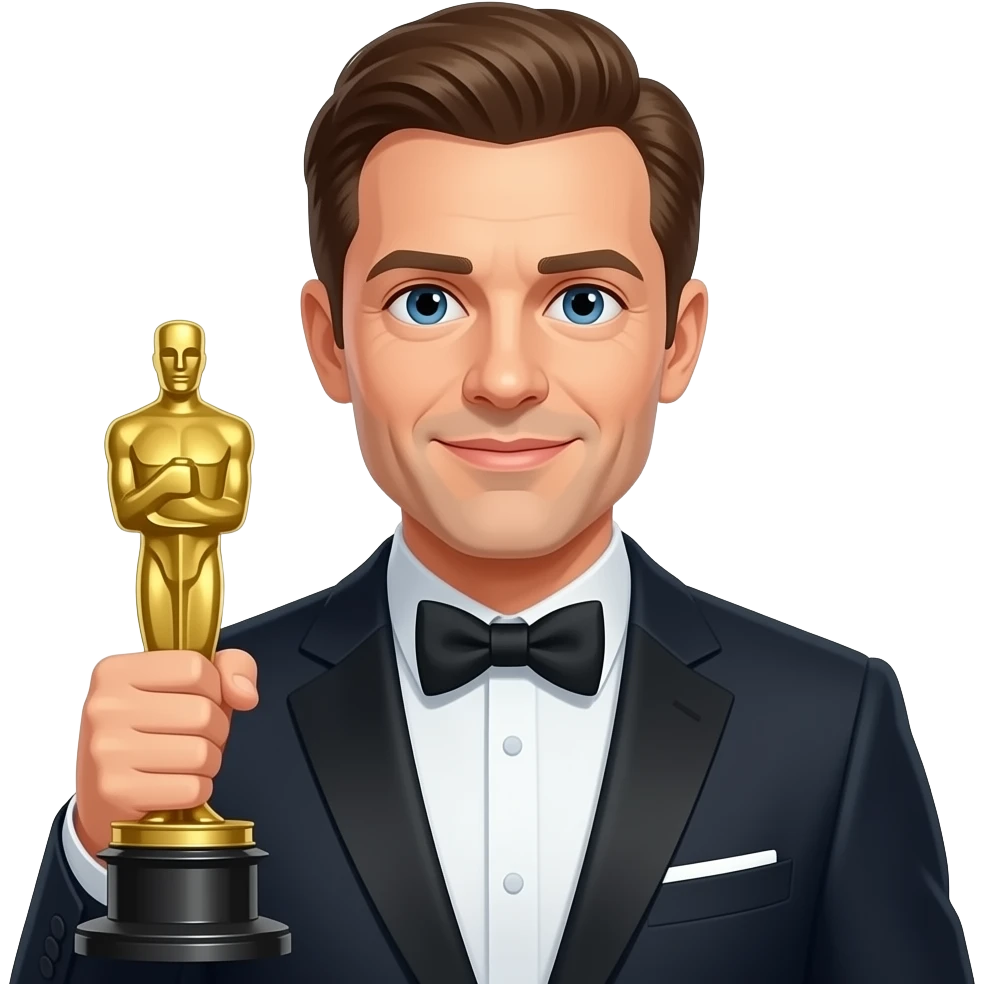 an actor with an oscar emoji