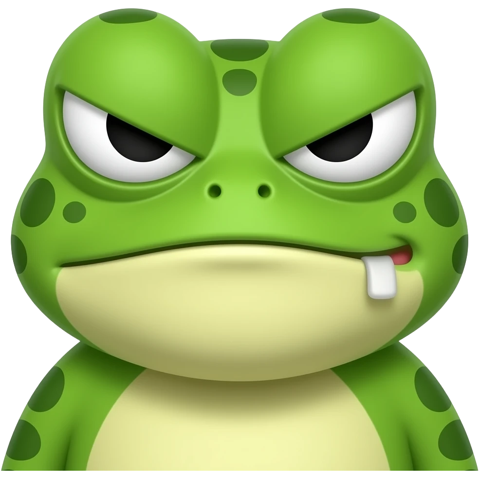 Please create an emoji of Pepe being evil emoji