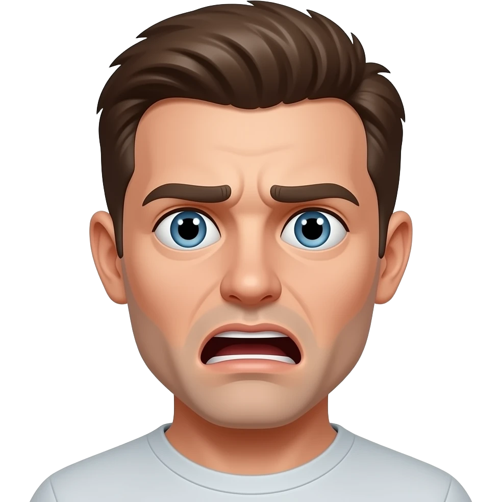 Un umano con cara larga de terror emoji