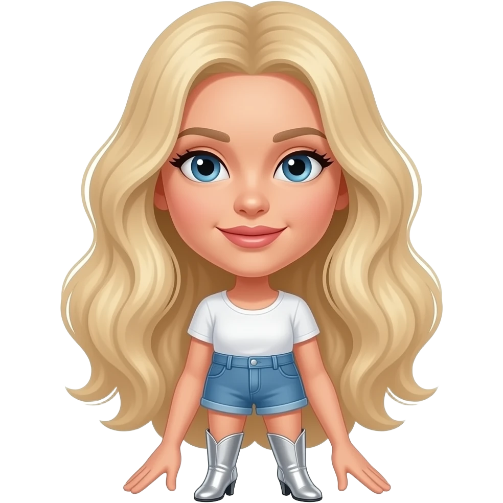 woman with shorts and short silver leather pump-style boots emoji