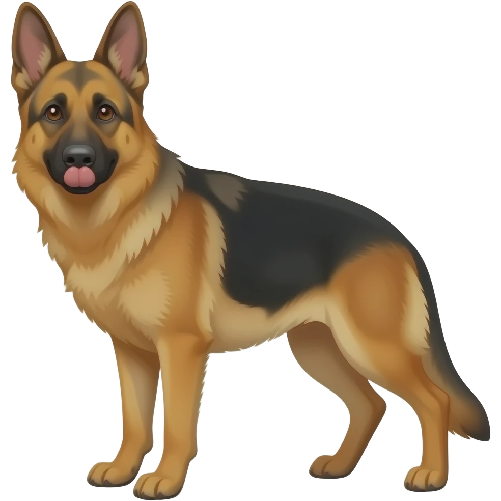 German Shepard blowing kiss emoji