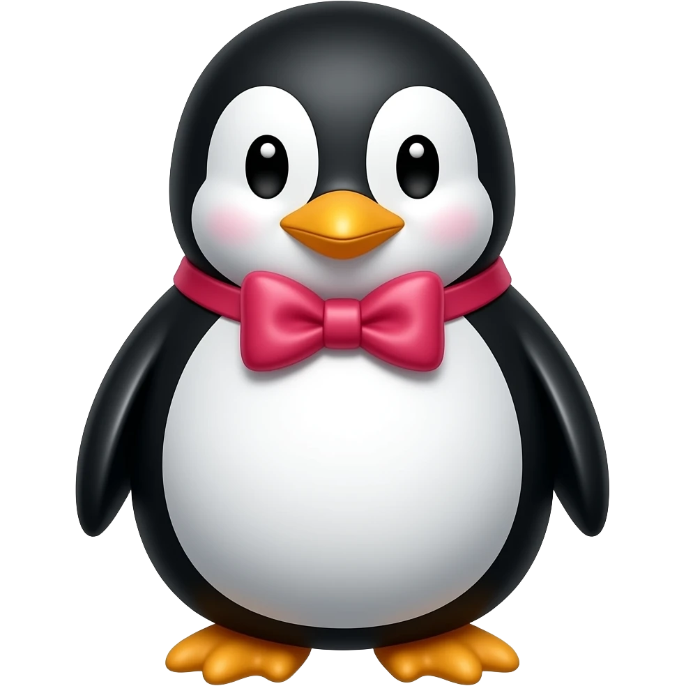 Penguin with bow emoji
