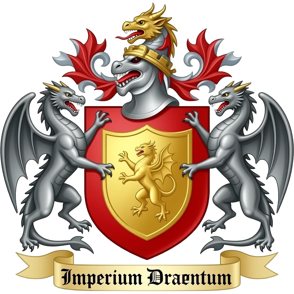 Coat of arms of male dragons with the inscription: "Imperium Dracontum" emoji