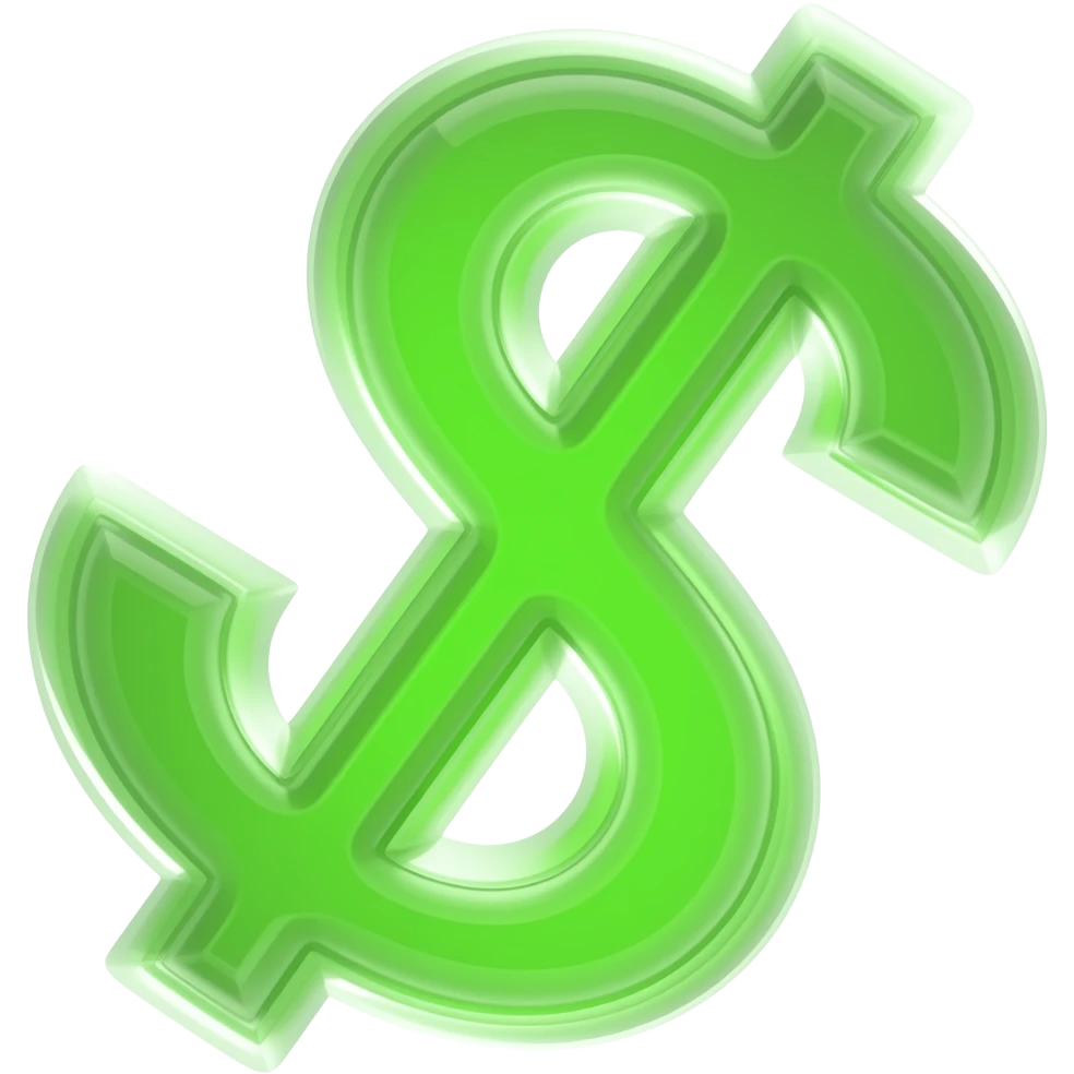 neon green cash emoji