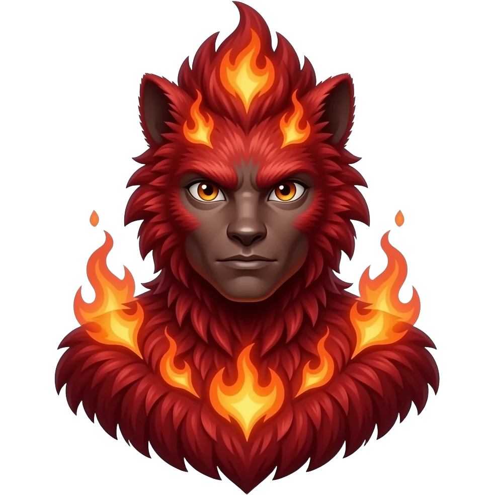 Hyper realistic fire red velvet fur soaked in starlight glitter and shadow gradients beautiful, shoulder bust emoji