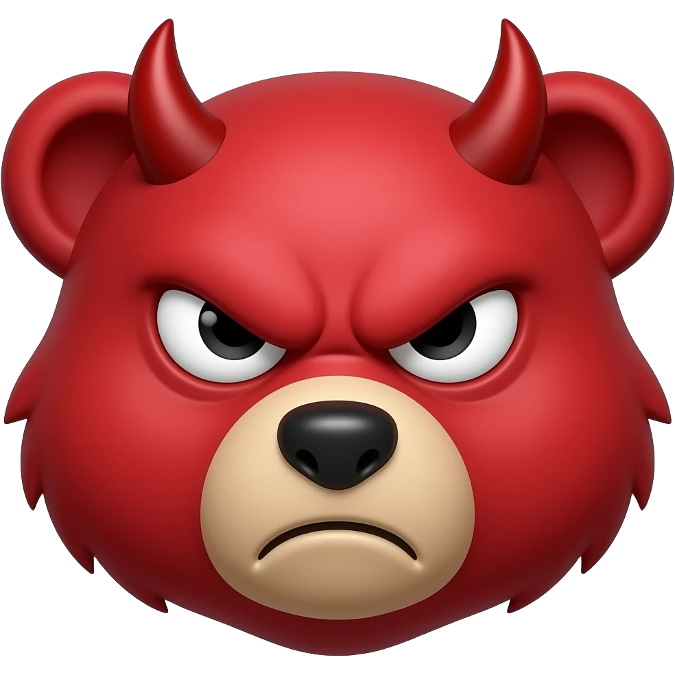 bear head red devil angry emoji