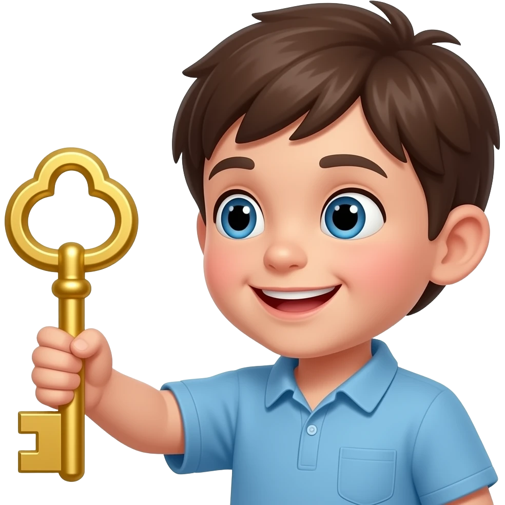 황금열쇠를 주는 아이 emoji