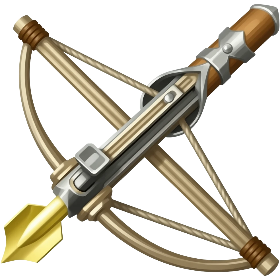 medieval crossbow with a loaded bolt - with no background emoji