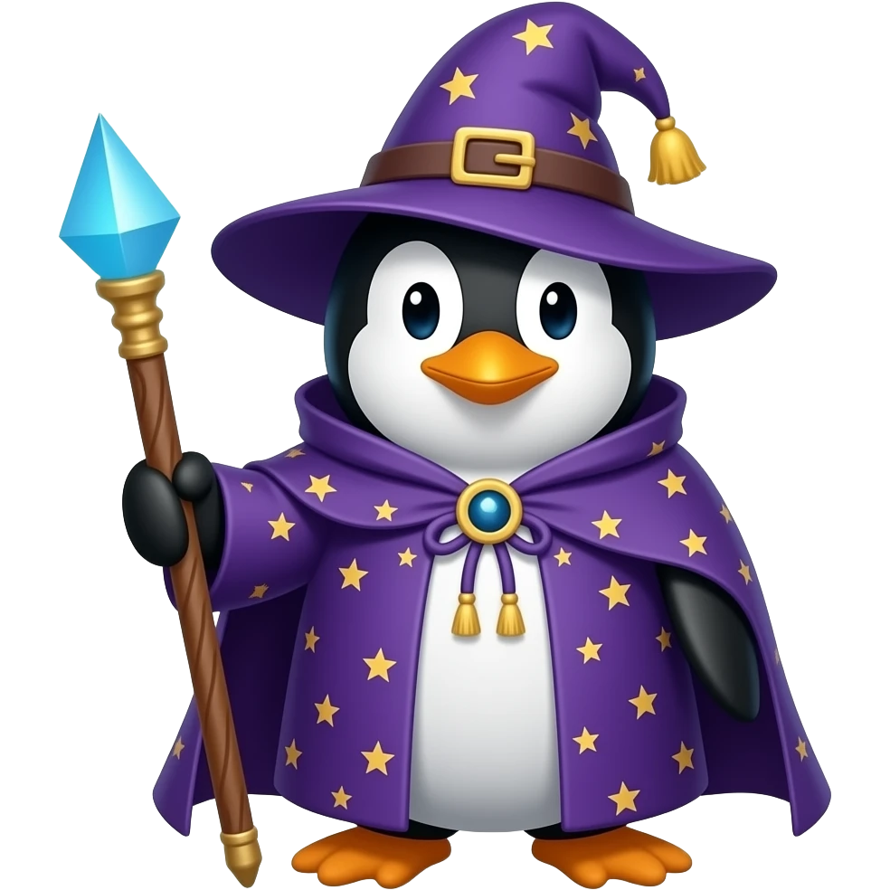 Penguin Wizard emoji