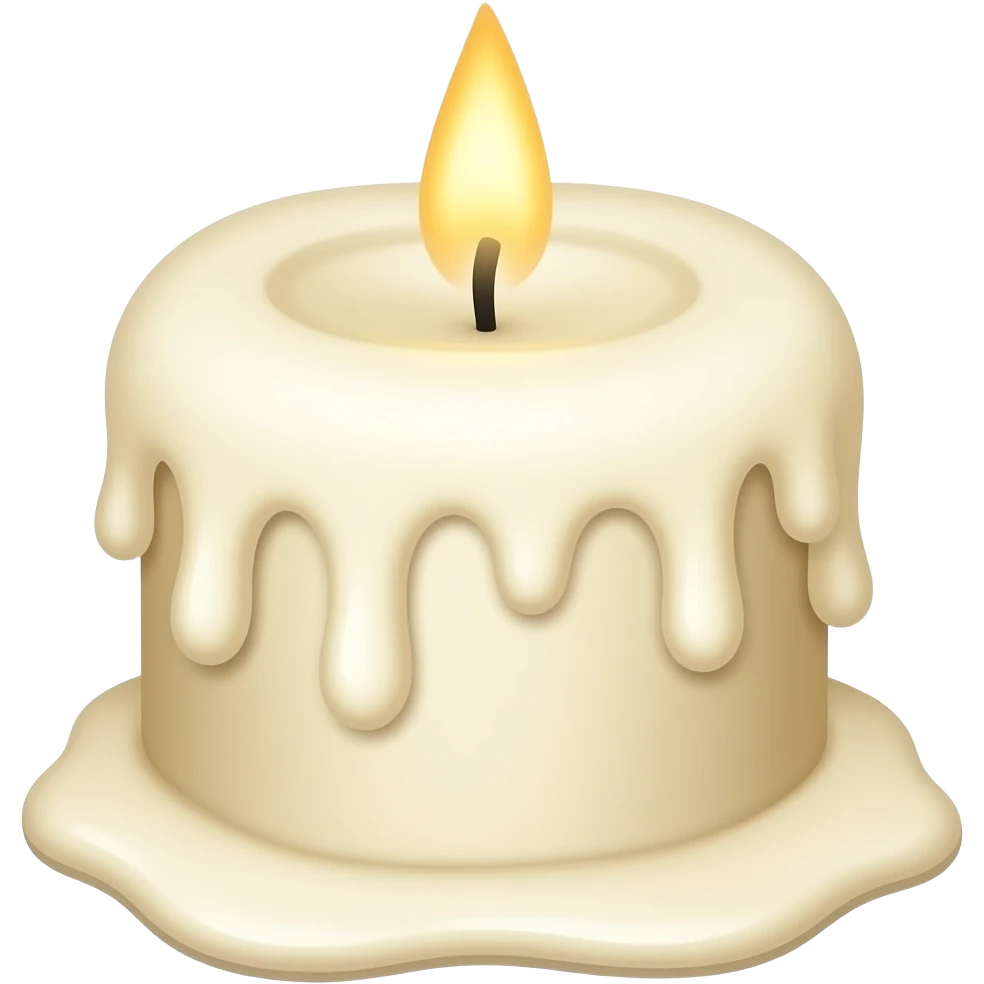 white melting wax candle emoji