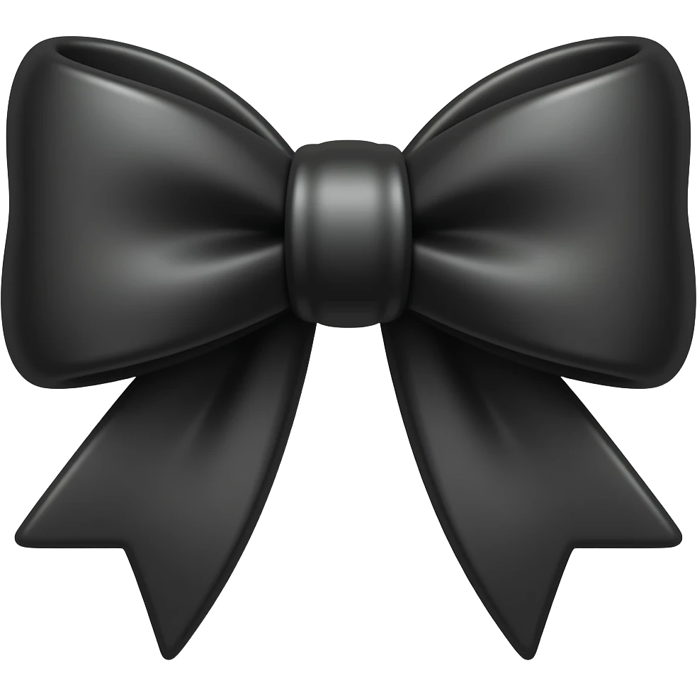 cute black bow emoji