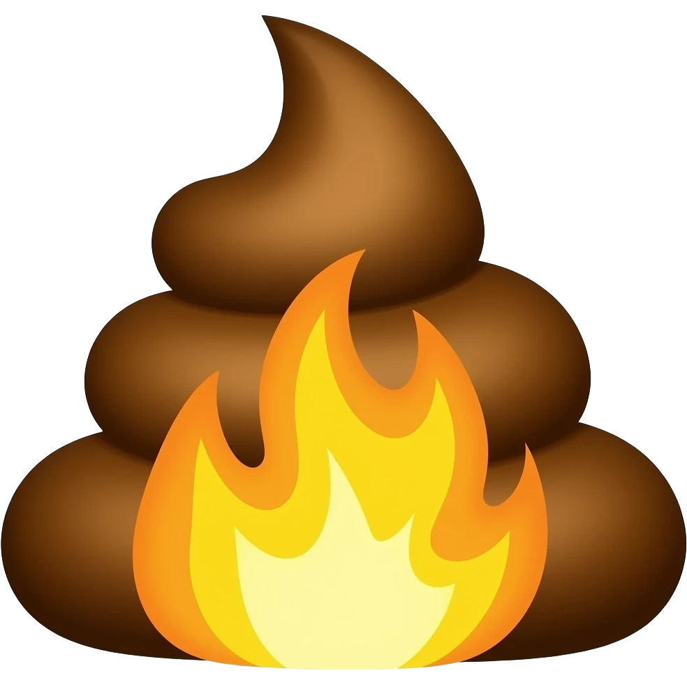 Poop on fire emoji
