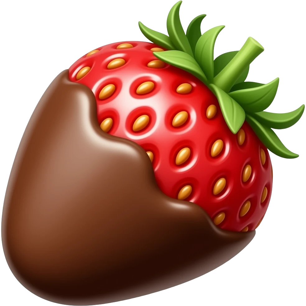 Chocolate covered strawberry emoji