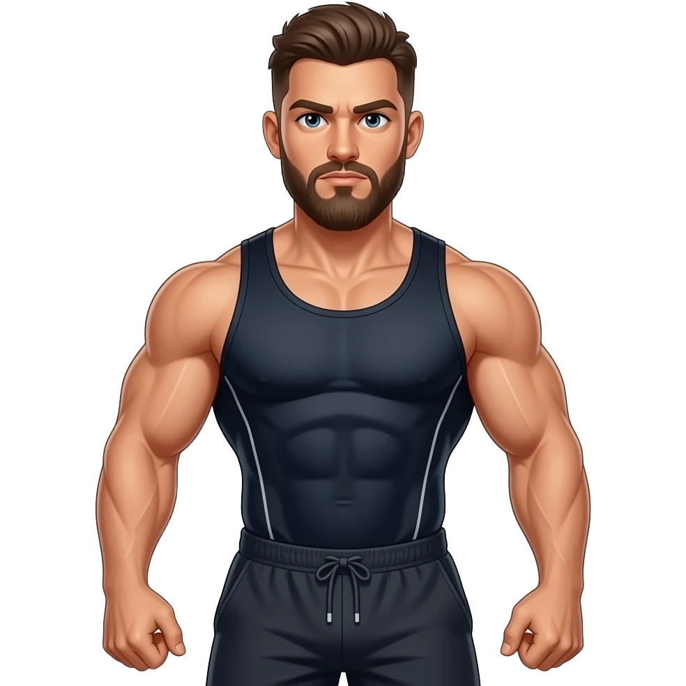 Darren the Gym Bro Hyper motivational gym addict obsessed with discipline. more manly emoji