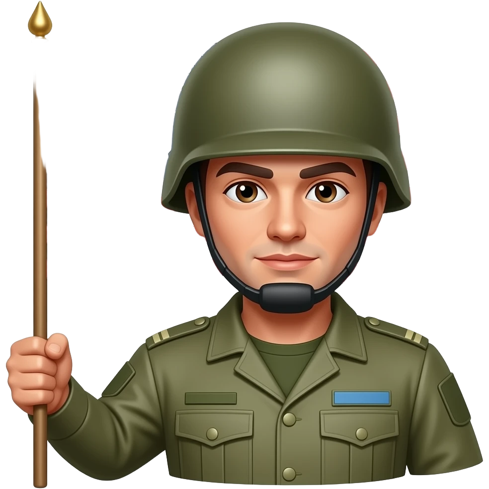 Soldier Holding medium Flag emoji