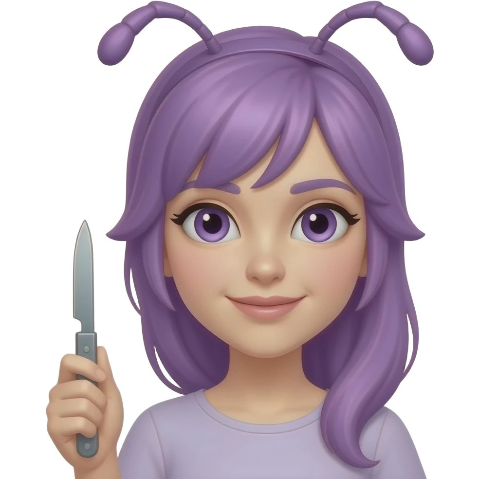 A purple female xyster emoji
