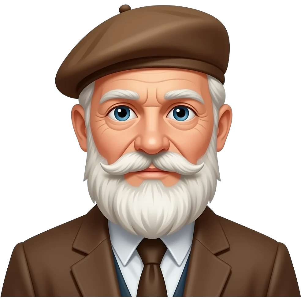没有胡子的老艺术家爷爷戴着贝雷帽 emoji