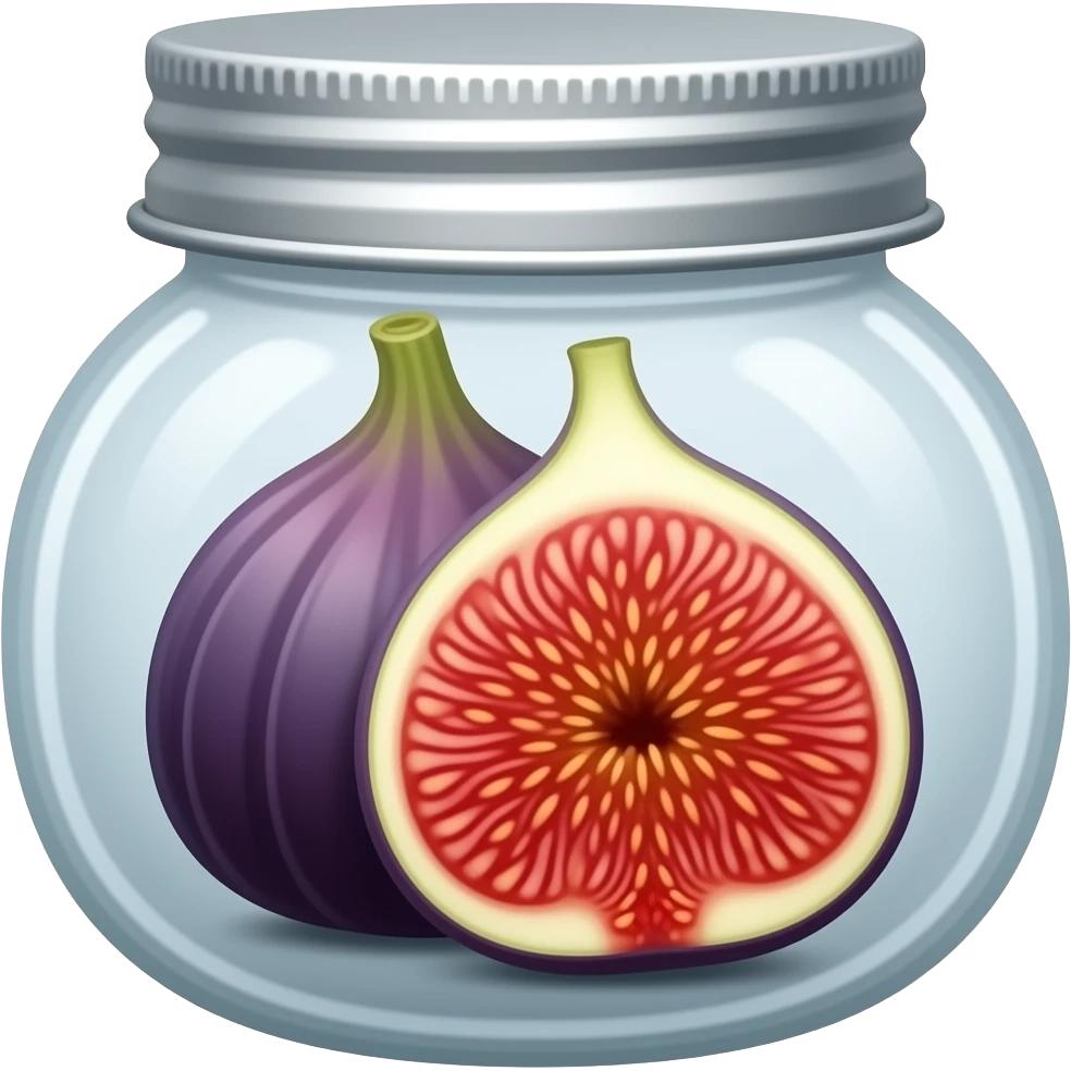fig inside a  jar with a silver lid emoji