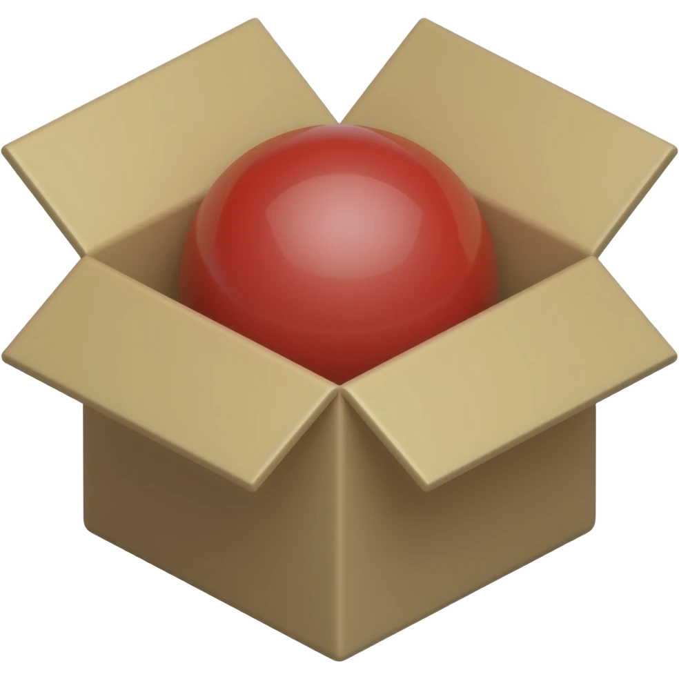 show something being inside a brown box emoji