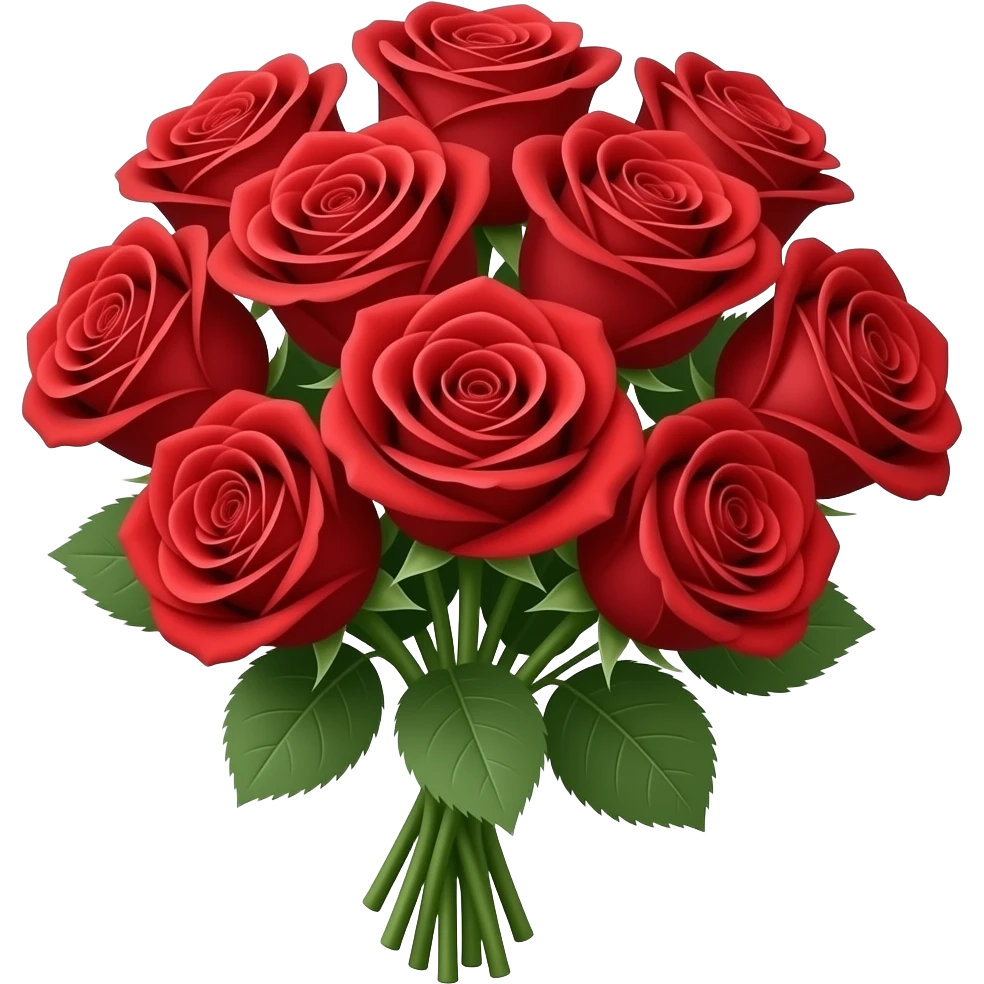 Faça um buquê de rosas vermelhas emoji
