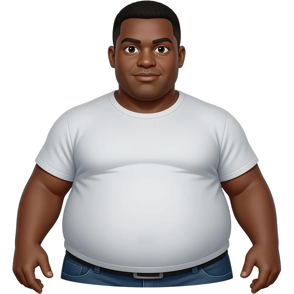 a fat guy with dark skin and a big butt emoji