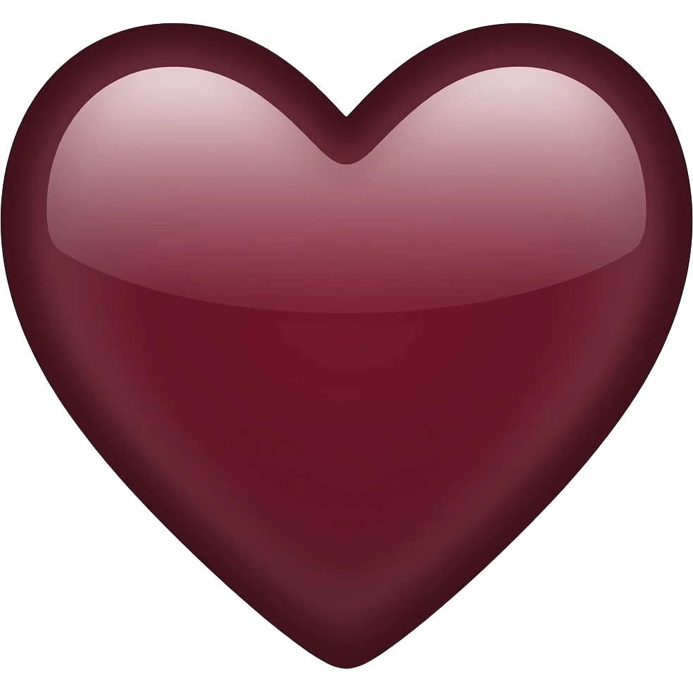 Wine colored  heart emoji