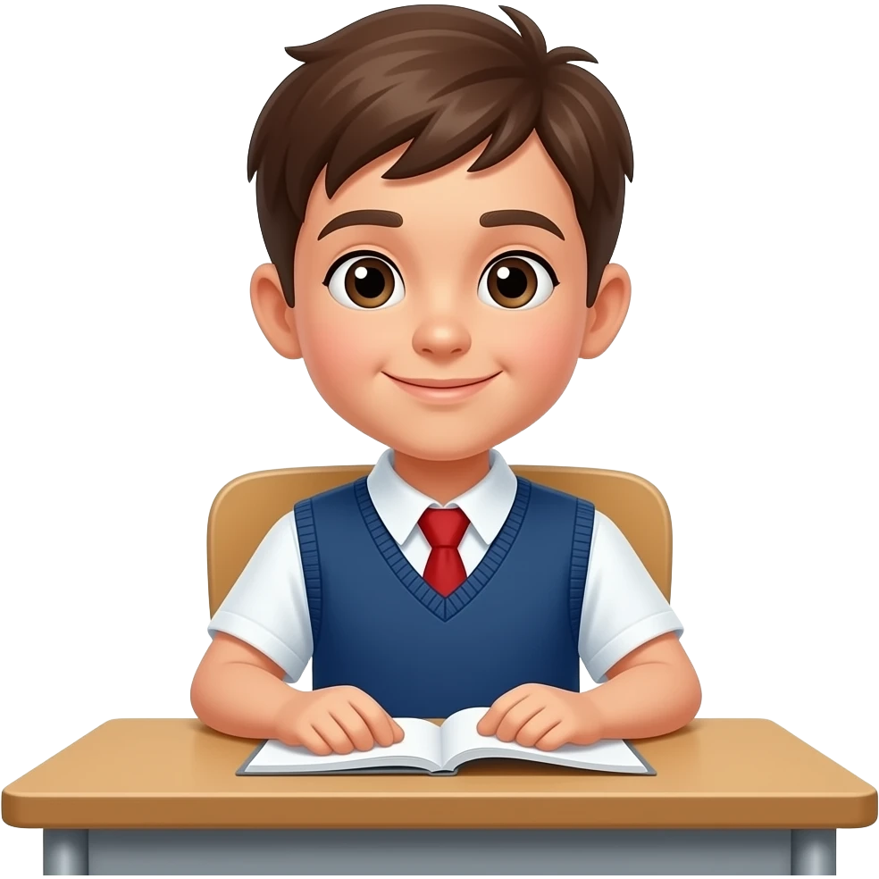 boy sitting at school desk emoji
