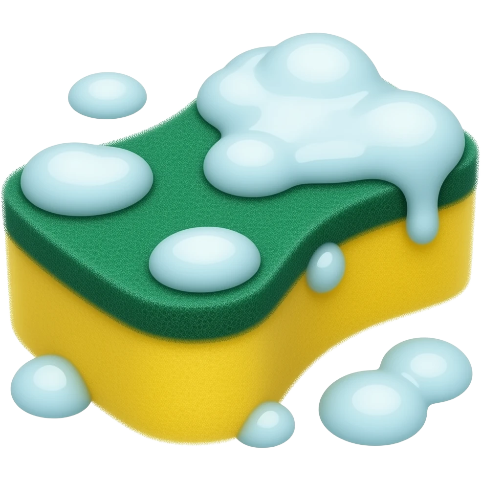 cleaning sponge with bubbles emoji